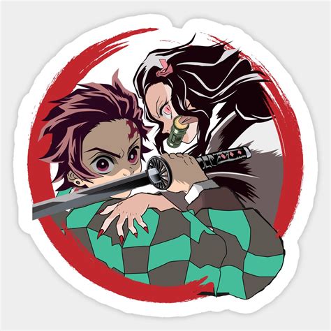 Demon Slayer Anime Tanjiro And Nezuko Sticker Pegatinas Bonitas