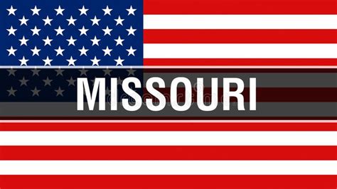 Carte Du Missouri Sur Le Drapeau Américain Carte Détat De Mo Usa Sur