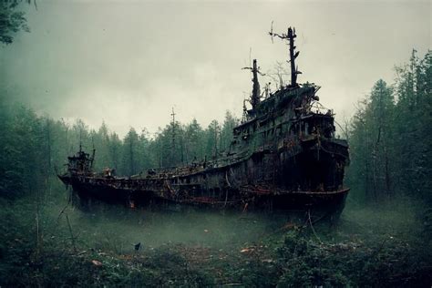 This Abandoned Ship In The Middle Of A Forest Oddlyterrifying