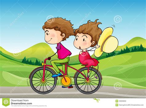I will provide more cartoon series. A Girl And A Boy Riding In A Bike Stock Vector ...