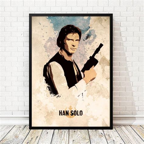 Star Wars Han Solo Minimalist Movie Poster Han Solo Art Etsy