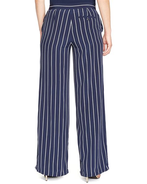 Lyst Ralph Lauren Lauren Plus Stripe Wide Leg Pants In Blue