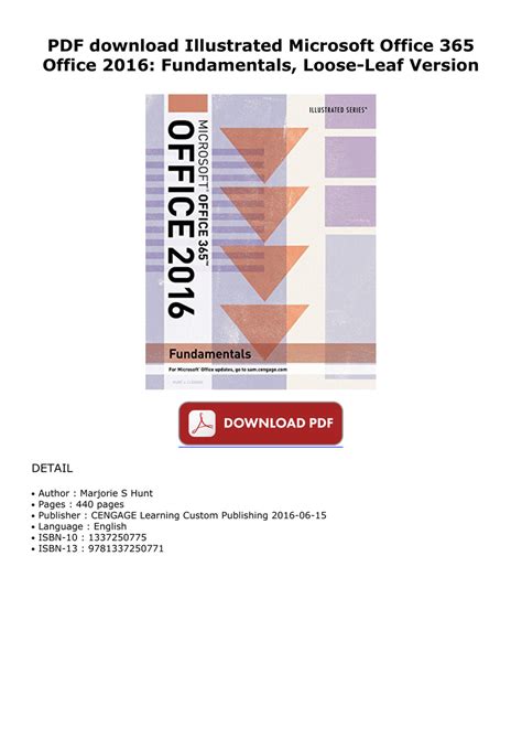 Pdf Download Illustrated Microsoft Office 365 Office 2016 By