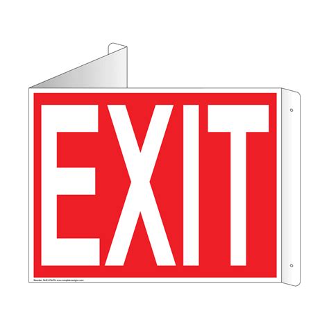 An emergency exit in a theater; Exit and Entrance - 3D Triangle Projection Signs