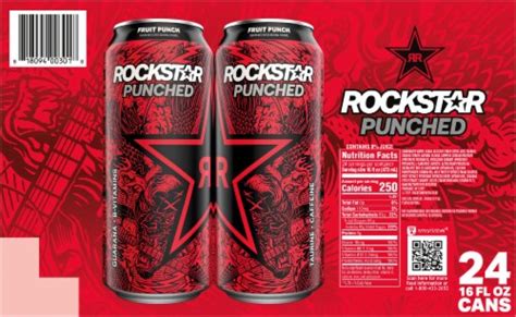 Rockstar Punched Fruit Punch Energy Drink 24 Cans 16 Fl Oz Food 4