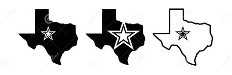 Texas Shape Silluet Texas Logo Vector Dallas Star Stock Vector