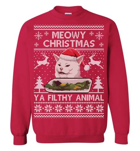 Cat Meme Christmas Sweater Funny Ugly Christmas Sweater