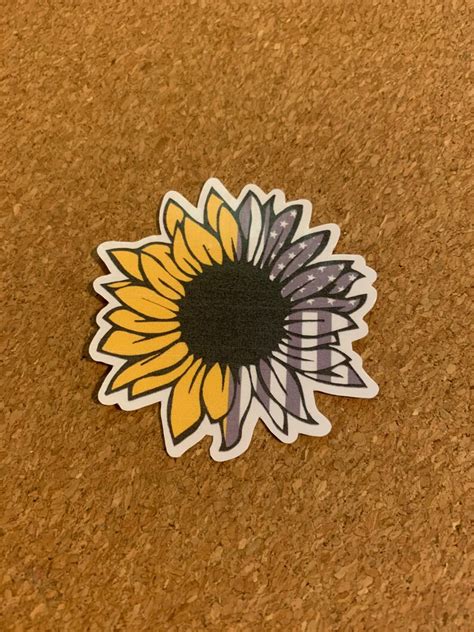 Sunflower Flag Vinyl Glossy Waterproof Sticker American Usa Etsy