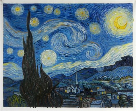 The Starry Night Vincent Van Gogh Hand Painted Oil Painting Etsy