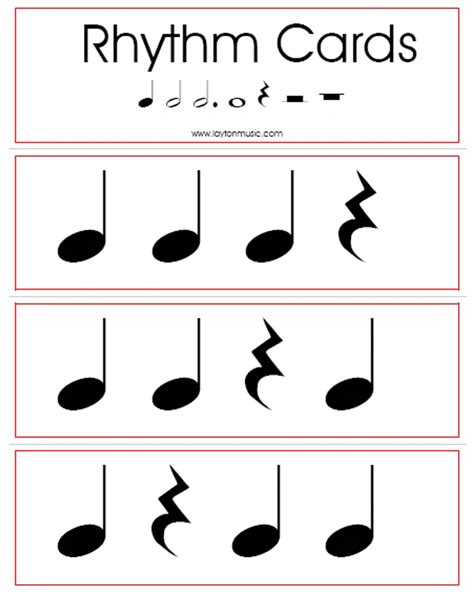 Music Notes Flash Cards Printable