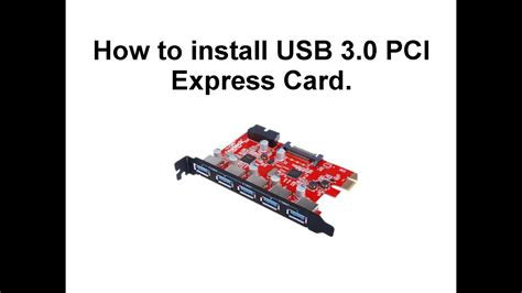 How To Install Usb 30 Pci Express Card From Inateck Youtube