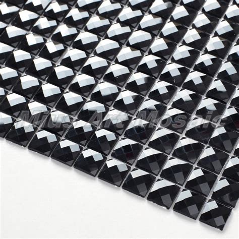 The colors are black, white and grey. Black mosaic glass mirror tiles B6005-in Wallpapers from ...