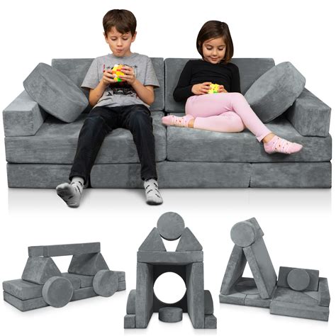 Lunix LX15 14pcs Modular Kids Play Couch, Child Sectional Sofa