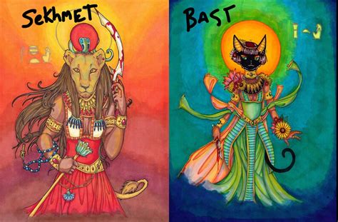 Sekhmet And Bast Prints 8 X 10 You Choose Sekhmet Or Bast Etsy Uk