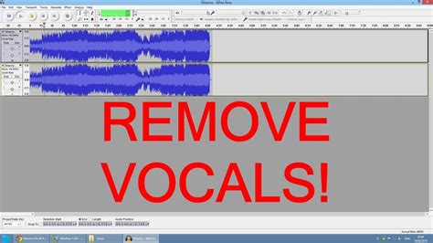 The recording must be stereo and the vocal must be in the center. How to remove vocals from mp3 file with Audacity ...
