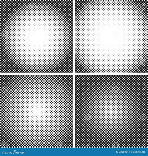 Vector Halftone Dot Textures Set A Set Of 4 Halftone Frame Patterns