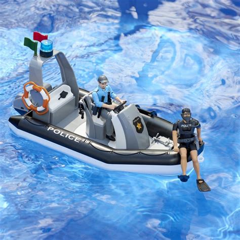 Bruder Bworld Police Boat With Figures Beacon And Accessories