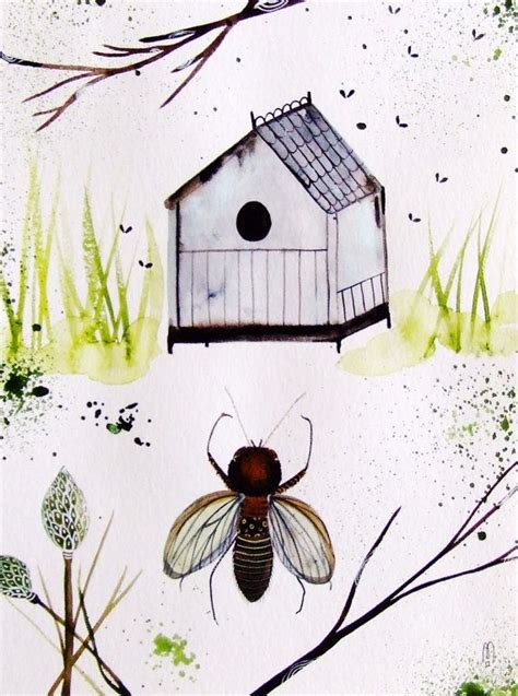 Bee Hive Original Watercolor Painting Ink By Celineartgalerie €7000