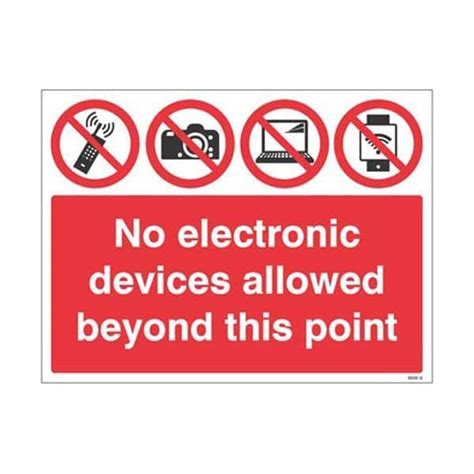 15475k No Electronic Devices Allowed Beyond This Point Sign Rigid