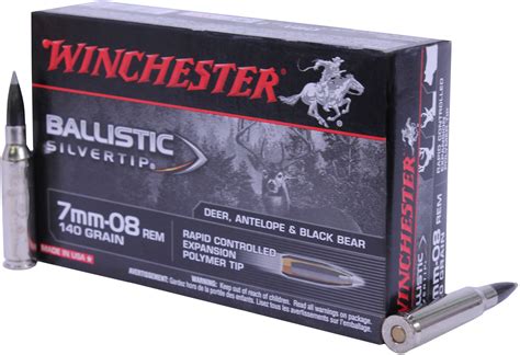 Winchester Ammunition 7mm 08 140 Grain Ballistic Silvertip 20 Round Box