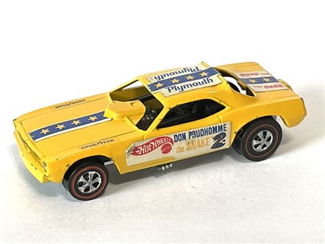 Vintage Hot Wheels Redlines 1969 Don Snake Prudhomme Dragster In Yellow