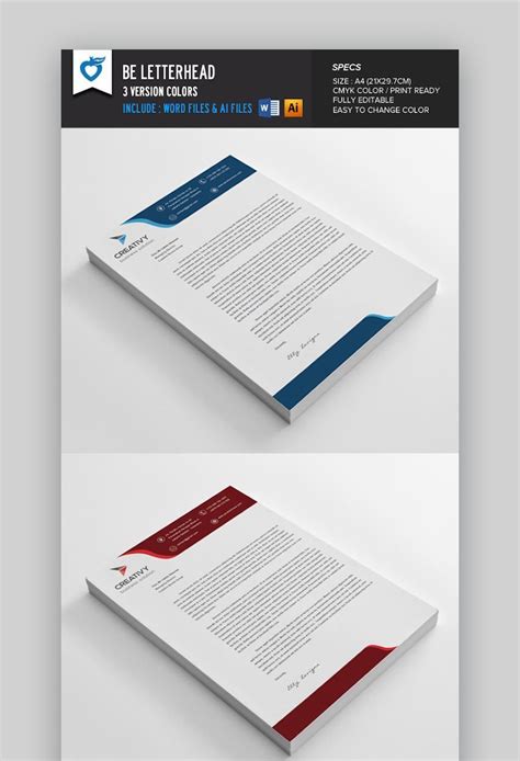 Word letterhead template that you can use to create a beautiful letterhead for your company in a4 paper format. 20 Best Free Microsoft Word Corporate Letterhead Templates ...