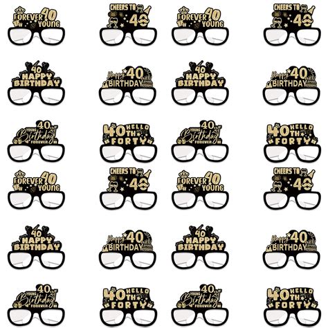 Twinkseal Birthday Party Glasses 24 Pcs Paper Glasses Birthday Party Eyeglasses Decoration