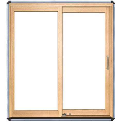 Pella Lifestyle Clear Glass Wood Left-Hand Sliding Double ...