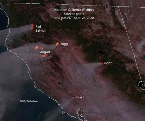 Satellite Photo Northern California Fires At 441 Pm Pdt Sept 27