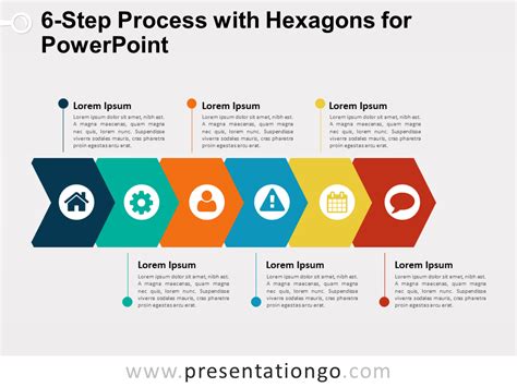 6 Step Process With Hexagons For Powerpoint