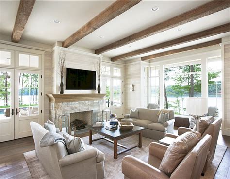 56 Stunning Ideas for Lake House Decorations | Livingroom layout