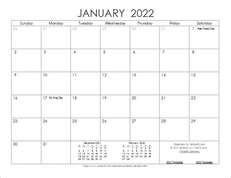 Free Download Printable Calendar 2022 With Us Federal 2022 Monthly
