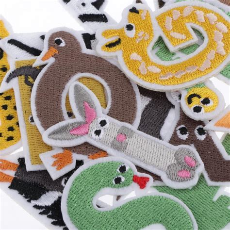 26pcs Iron On Sew On Embroidery Letter Alphabet Patch For Clothes Bag