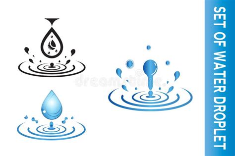 Water Drop Logo Water Droplet Icon Illustration Element Vector Stock