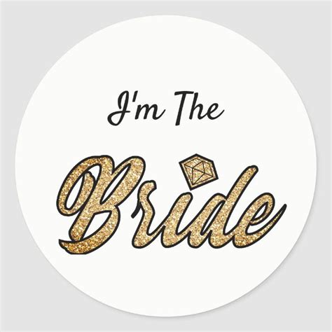Bride To Be Party Stickers Gold And Black Classic Round Sticker Zazzle Round Stickers Black