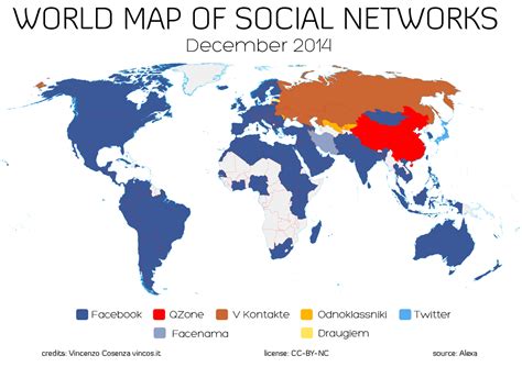 La Mappa Dei Social Network Nel Mondo Dicembre 2014 Vincos Il