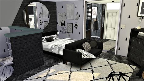 The Sims 4 Speed Build Black And White Bedroom Suite Stephy Sims Youtube