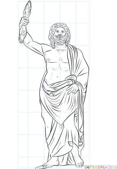How To Draw Zeus Greek God Step By Step Drawing Tutorials Drawing