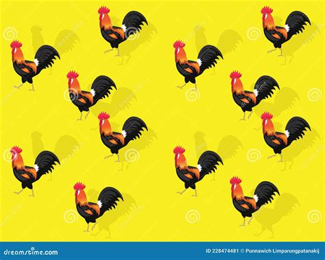 Animal Animation Sequence Rooster Walking Cartoon Vector Seamless