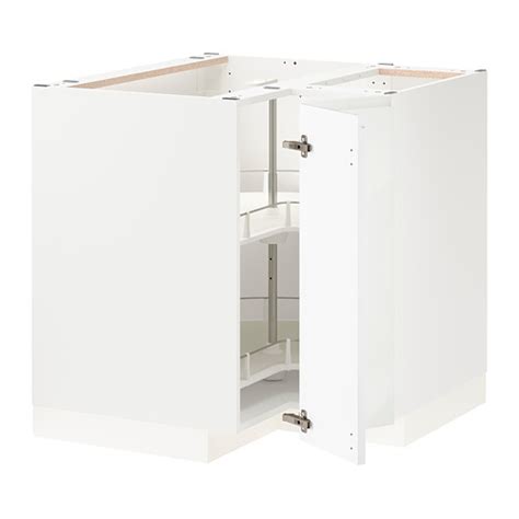 Metod Corner Base Cabinet With Carousel Whitevoxtorp High Glosswhite