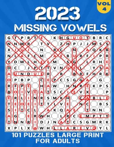 2023 Missing Vowels Large Print Missing Vowels Word Search Puzzle