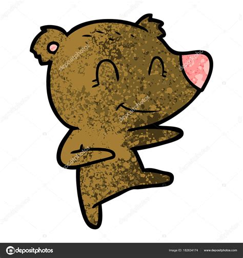 smiling dancing bear cartoon stock illustration by ©lineartestpilot 182634174