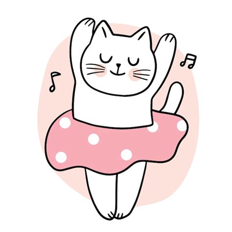 Premium Vector Cartoon Cute Cat Dance Vector