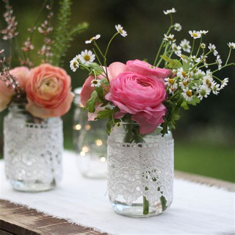 Lace Covered Jars For Weddings