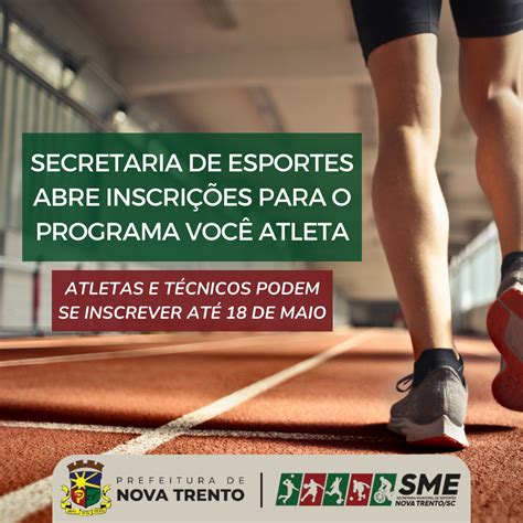 Secretaria De Esportes Abre Inscrições Para O Programa Você Atleta Confira Edital Prefeitura