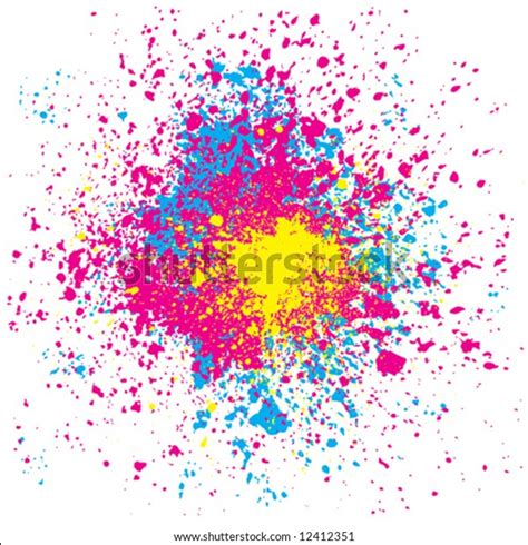 Grunge Colorful Splashing Vector Illustration Layers Stock Vector