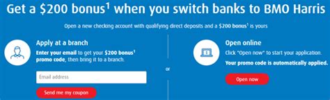 Bmo Harris Bank 200 500 Checkingsavings Bonuses