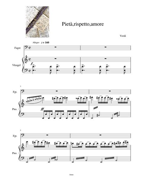 Pietàrispettoamore Sheet Music For Bassoon Piano Solo