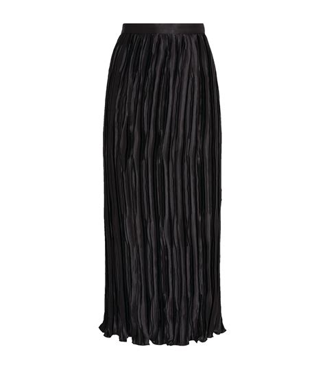 Andrew Gn Black Silk Pleated Midi Skirt Harrods Uk
