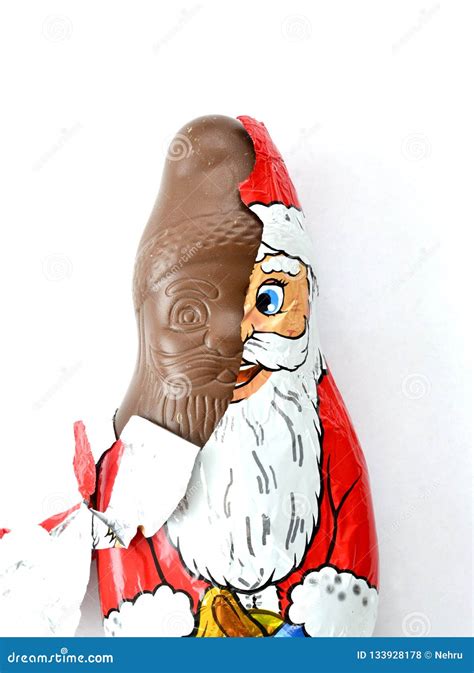 Unwrapped Chocolate Santa Claus Stock Photo Image Of Confectionery